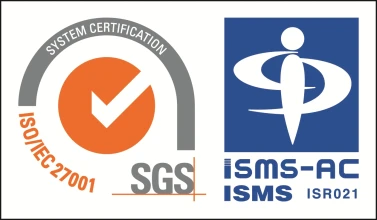 ISO/IEC 27001 認証マーク（SGS / ISMS-AC）